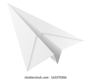 White Paper Airplane Icon Stock Vector (Royalty Free) 163370306 ...