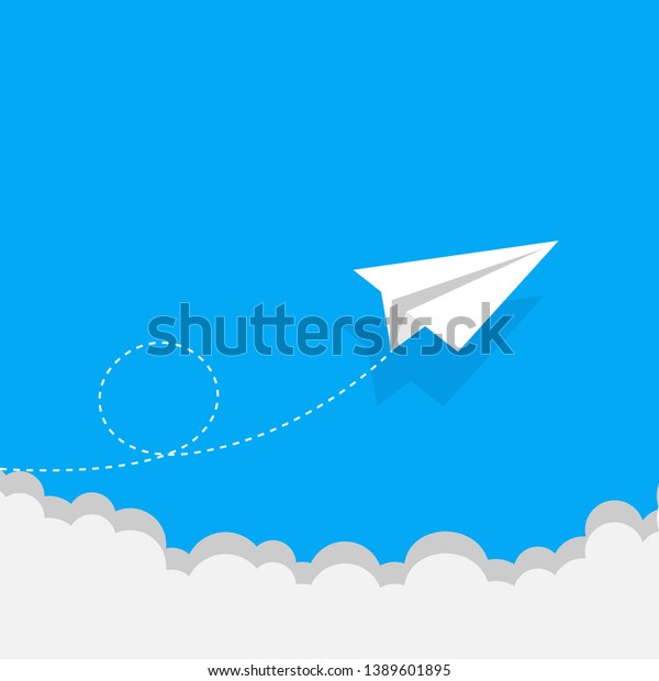 White Paper Airplane Shadow Paper Airplane Stock Vector (Royalty Free ...