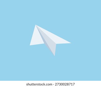 Vector de avión de papel blanco. Avión de papel de origami volando en el aire.