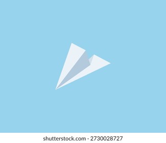 Vector de avión de papel blanco. Avión de papel de origami volando en el aire.