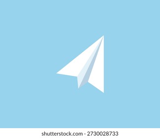 Vector de avión de papel blanco. Avión de papel de origami volando en el aire.