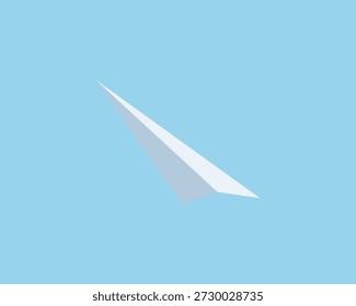 Vector de avión de papel blanco. Avión de papel de origami volando en el aire.