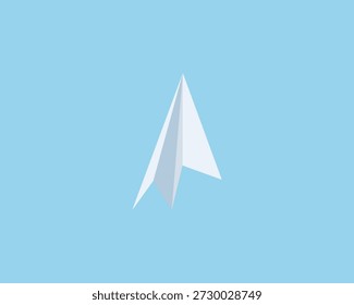 Vector de avión de papel blanco. Avión de papel de origami volando en el aire.