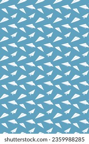 White paper airplanes repeating pattern
