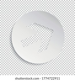White paper arrow Infographic design on checked transparent background. Vector illustration. Eps 10 vector file.