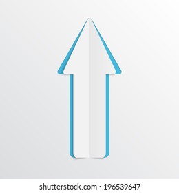 White paper arrow. Vector illustration.