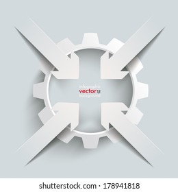 White paper arrows
