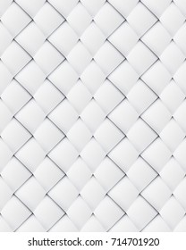 White paper asymmetric patchwork seamless pattern intertwined with a vertical shift. Material design of transparent items you can place on any background