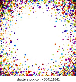 White paper background with color drops. Vector illustration.