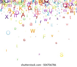 White paper background with color letters. Vector illustration.