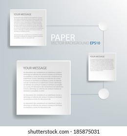 White paper background connect to the multi paper infographic shadow on grey background for text and message design , vector