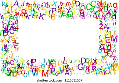 White paper background with letters. Vector illustration.