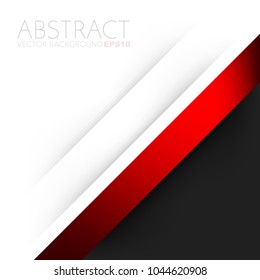 White paper background with red label overlap layer on black space for text and background design