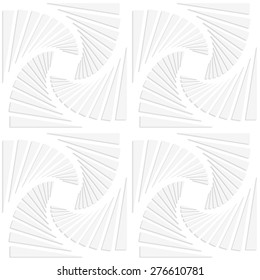 Fondo de papel blanco. Patrón sin fisuras con efecto de papel recortado. La sombra realista crea una textura moderna 3D. Cuadrados blancos de papel divididos y arremolinados.