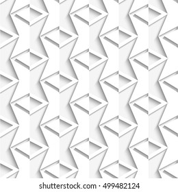 White paper background, vector geometric seamless pattern, eps10