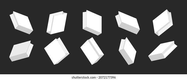 White paper bag collection with different views and angles