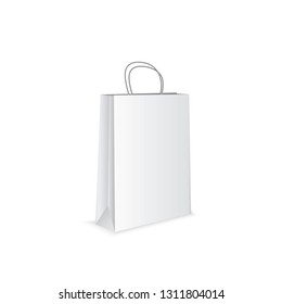 White paper bag isolated on white background. vector illustration eps 10