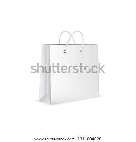 White paper bag isolated on white background. vector illustration eps 10