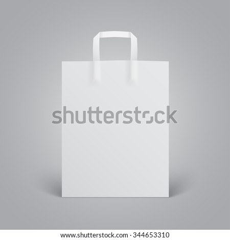 Download White Paper Bag Mockup Handles On Stock Vector (Royalty ...
