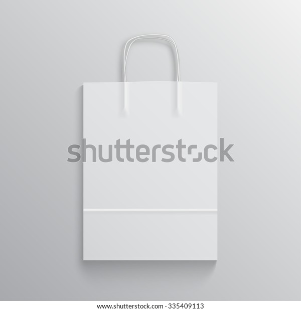 Download White Paper Bag Mockup Handles On Stock Vector (Royalty ...