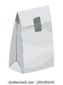 white paper bag mockup isolated icon