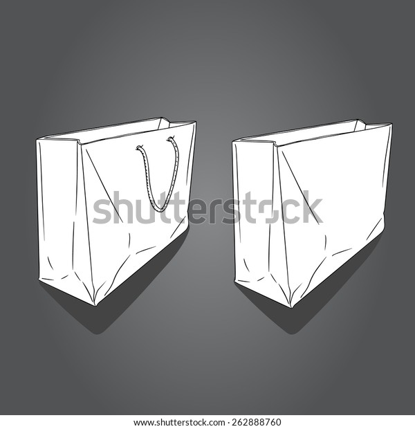 White Paper Bag Vector Stock Vector (Royalty Free) 262888760