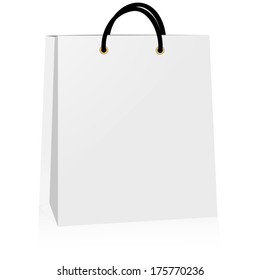 white paper bag, vector illustration