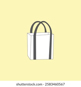 White paper bag vector illustration. Gift storage bag