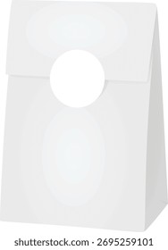 Bolsa de papel blanco. Ilustración vectorial	