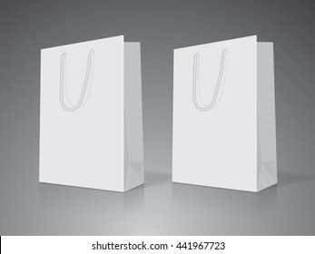 white paper bag for your design EPS10 Vector Mock up easy to change color