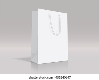 white paper bag for your design EPS10 Vector Mock up easy to change color