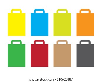 white paper bag for your design EPS10 Vector Mock up easy to change color . 
view from above