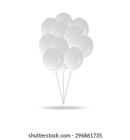 white paper balloons on the white background