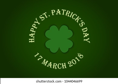 White paper banner for St Patricks Day. Eps 10 vector file.