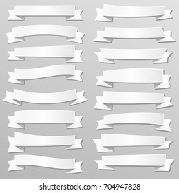 White Paper Banners And Ribbons