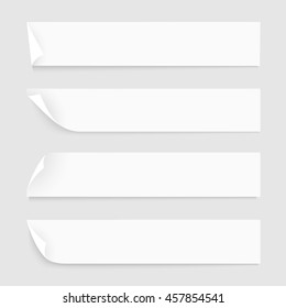 White Paper Banners with shadows. Vector collection of elements for design business or web background. Vector set