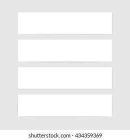 White paper banners with soft shadow isolate on gray background. Web graphic internet banners. Vector illustration
