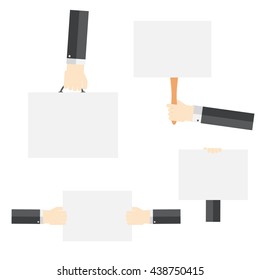 White paper blank in the hand. Vector Illustration. EPS10