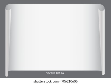 White paper blank on gray background vector illustration.