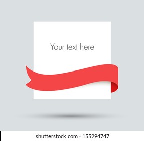 White paper blank with red ribbon