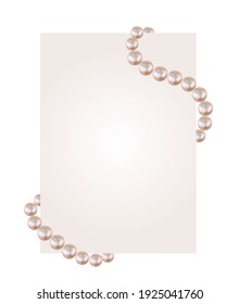 White paper blank with string of pearls iaolated on white background. Vector Illustration EPS10