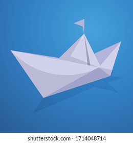 White paper boat in vector