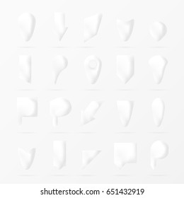 White Paper Or Bone Pointers Set. EPS10 Vector