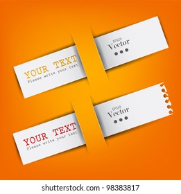 White paper bookmarks with place for text