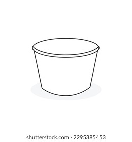 White Paper Bowl Food Packaging Vector Template