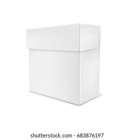 White paper box with lid.