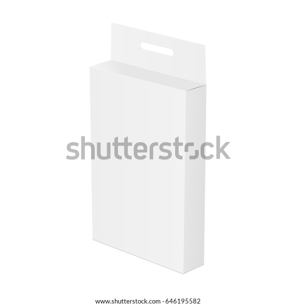 Download White Paper Box Mockup Hang Tab Stock Vector Royalty Free 646195582