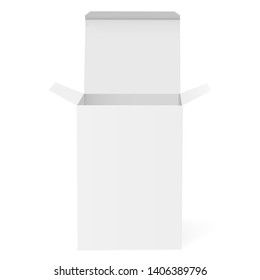 White paper box. Vector illustration isolated on white background
