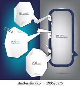 Burbujas de papel blanco con clip para el habla