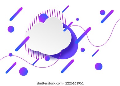 tarjeta de papel blanco y formas de color de gradiente abstracto. Fondo de pantalla de líneas y círculos de moda con un diseño de materiales moderno